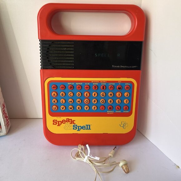 Vtg 1978 TI Speak and Spell Tested and Works Raised Buttons Orig Box & Booklet - Picture 2 of 16